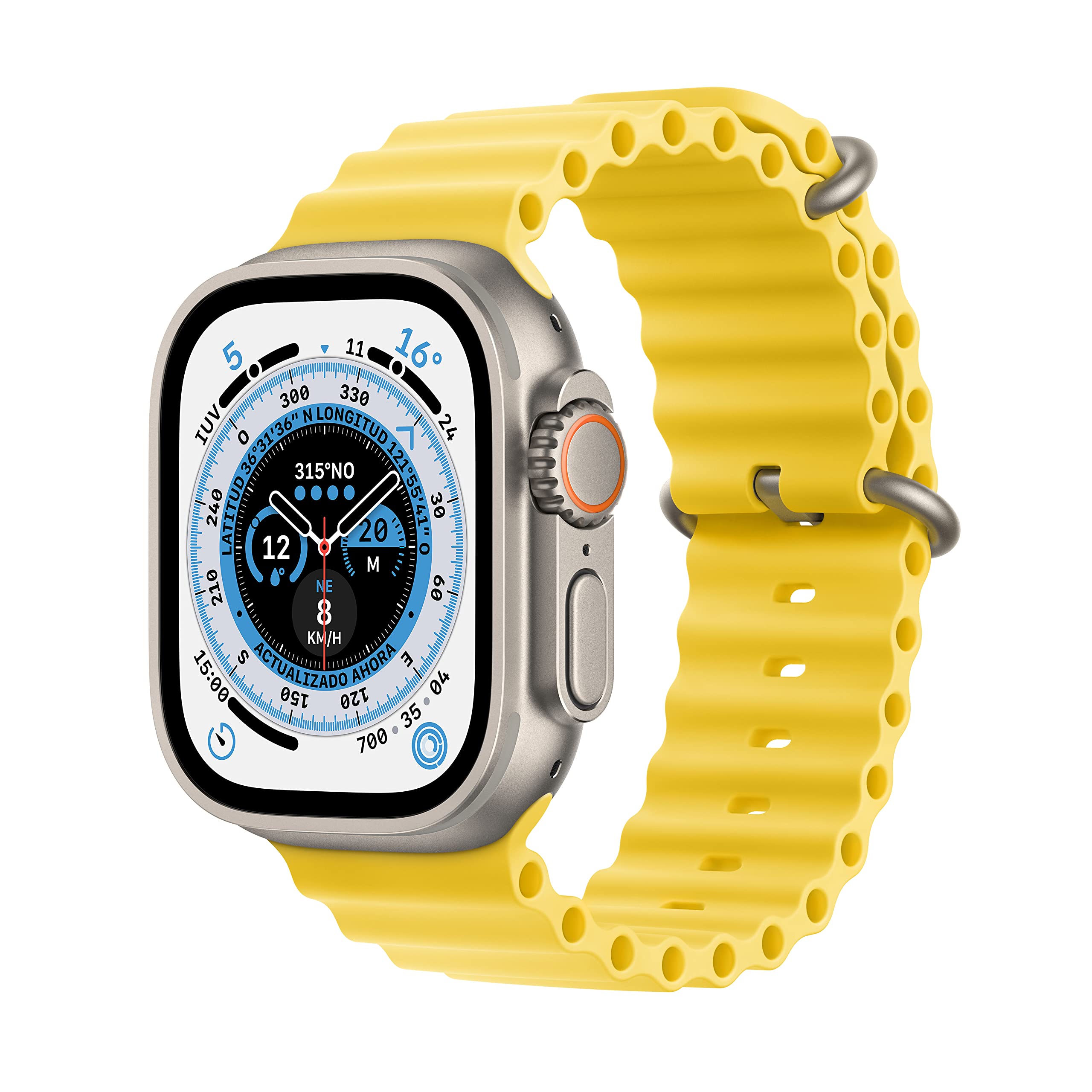 Apple Watch Ultra 1 49mm GPS+Cell Ricondizionato -Cinturino Ocean,Gomma Giallo -