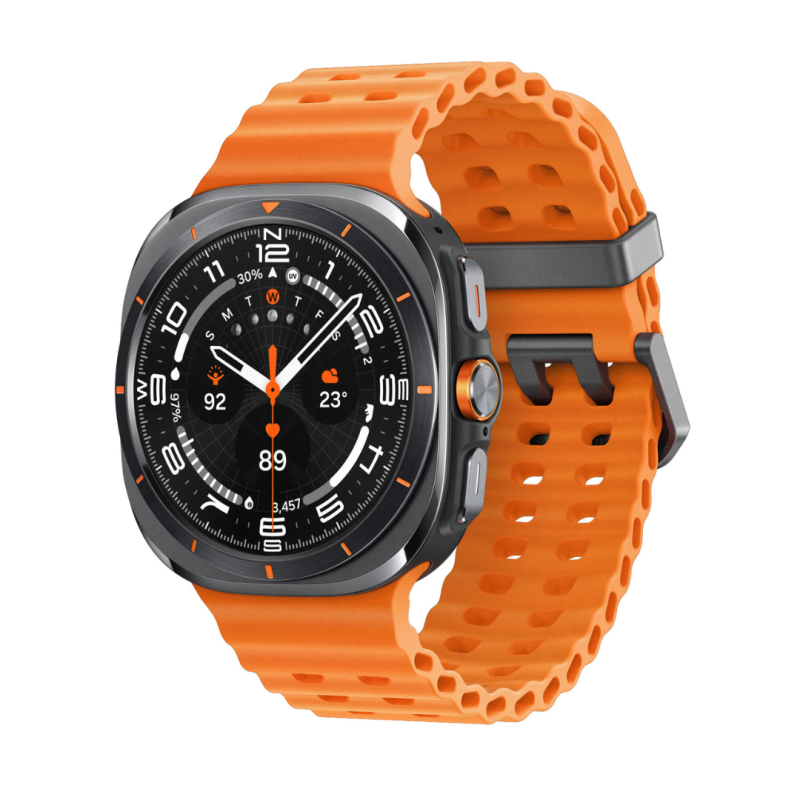 Samsung Galaxy Watch Ultra SM-L705F 47 mm LTE – Cassa in Titanio Nero – Cinturino Arancione – Ricondizionato Pari al Nuovo
